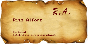 Ritz Alfonz névjegykártya